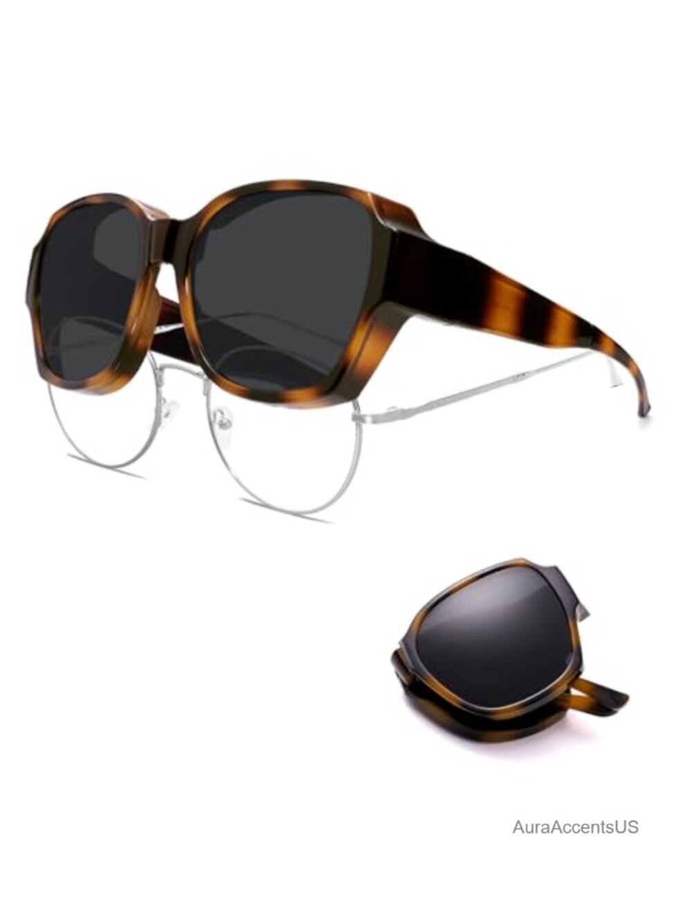 Polarized Fit Over Sunglasses Foldable Lightweight Oversized Square UV400